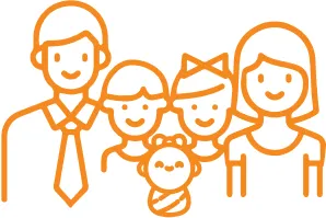 Familia más - Papá, hijo, hija, bebé y madre